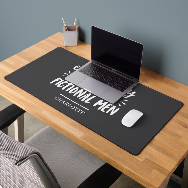 Funny Book Lover Saying Typography Personalised Desk Mat (Office 2)