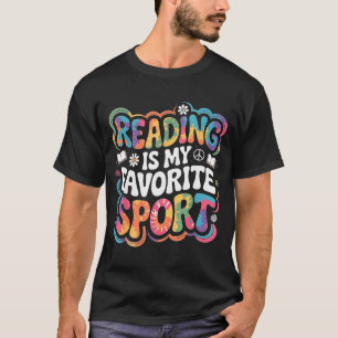 Funny book lover tie dye groovy reading is favorit T-Shirt
