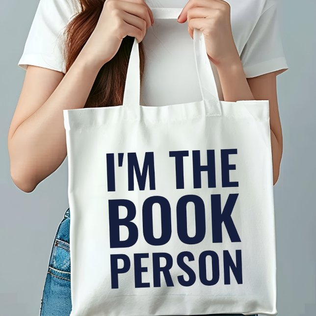 Funny Book Lovers I'm The Book Person Monogrammed Tote Bag (Creator Uploaded)