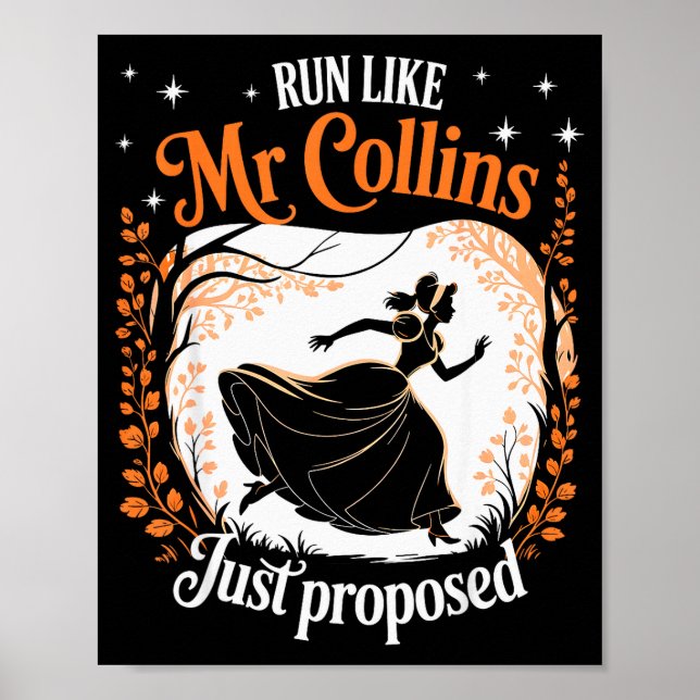 Funny Book Meme Run Like Mr Collins Just Proposed  Poster (Front)