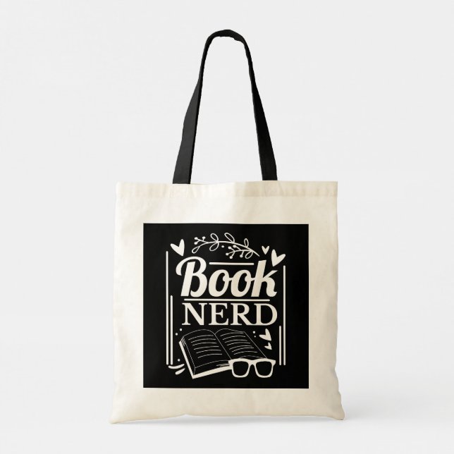 Funny Book Nerd Quote Book Lover Tote Bag (Back)