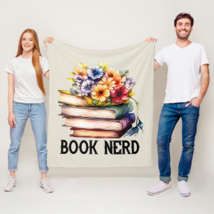 Funny book nerd word art fleece blanket