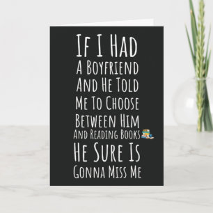 Funny Book Reader Cards For Her Teen Girls Women