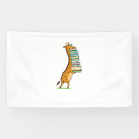 Funny Book Reading Giraffe I Love My Library