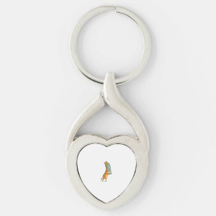 Funny Book Reading Giraffe I Love My Library Key Ring