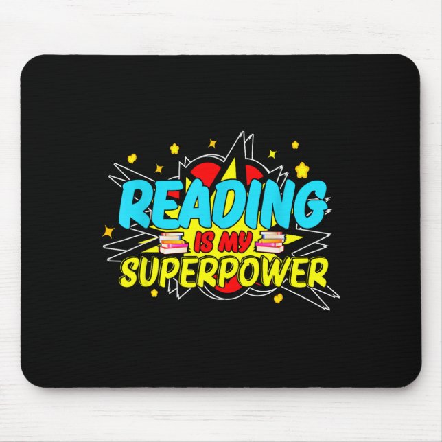 Funny Bookish Nerd Book Addict Design Women's Blac Mouse Pad (Front)