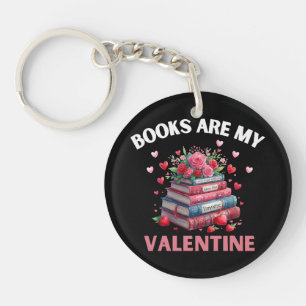 Funny Books Are My Valentine Key Ring