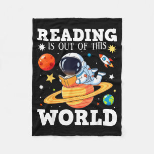 Funny books lover reading is out of this world fleece blanket