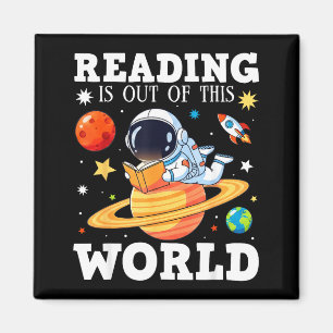 Funny books lover reading is out of this world magnet