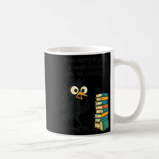 Funny Bookworm 6 7 Meme Design _ Reading Nights Hu Coffee Mug (Right)