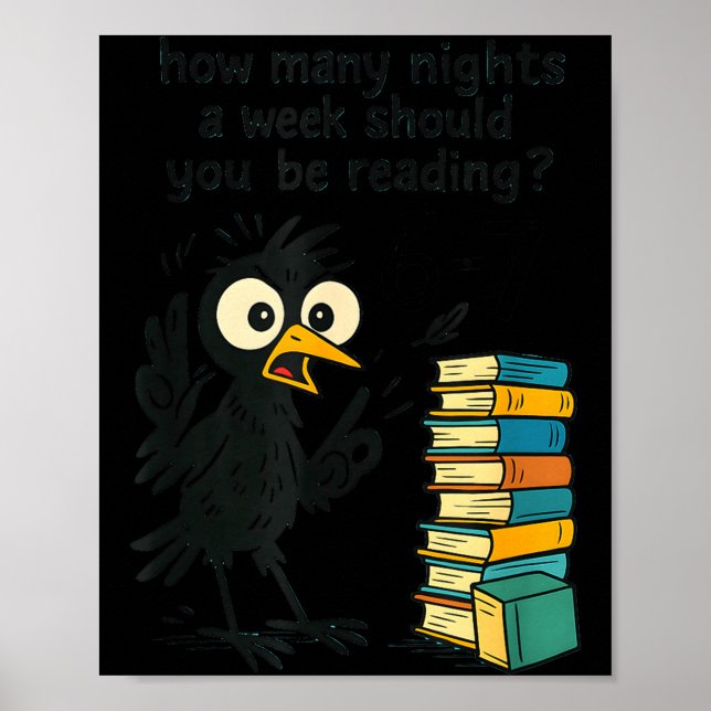 Funny Bookworm 6 7 Meme Design _ Reading Nights Hu Poster (Front)