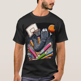 Funny Bookworm Basketball Graphic for Readers and  T-Shirt