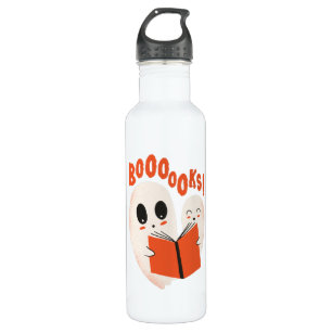 Funny Bookworm Ghost Halloween Costume Boooooks 710 Ml Water Bottle
