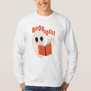 Funny Bookworm Ghost Halloween Costume Boooooks T-Shirt