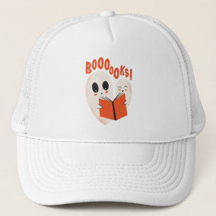 Funny Bookworm Ghost Halloween Costume Boooooks Trucker Hat