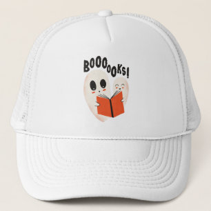 Funny Bookworm Ghost Halloween Costume Boooooks Trucker Hat