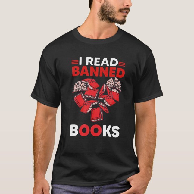 Funny Bookworm Reading Book Ban Reader, I Read Ban T-Shirt (Front)