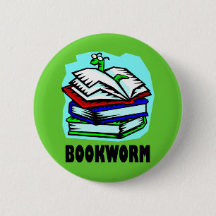 Funny Bookworm Reading Gift T-shirt 6 Cm Round Badge
