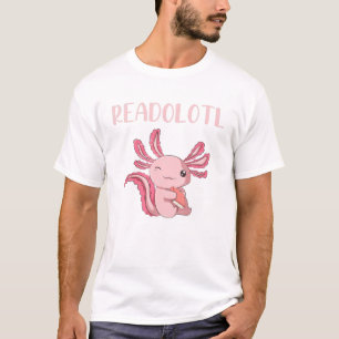 Funny Bookworm Readolotl Salamander Book Reading A T-Shirt