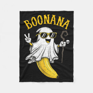Funny Boonana Sunglasses Cute Boo Funny Halloween Fleece Blanket