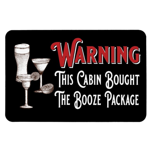 Funny Booze Cabin Door Cruise Ship Magnet (Horizontal)