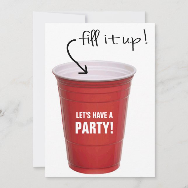 Funny Booze Cup Let's Have a Party Invitation (Front)