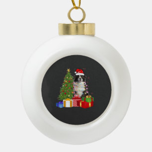 Funny Border Collie Christmas Tree Merry Christmas Ceramic Ball Christmas Ornament