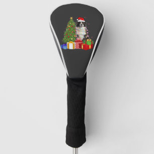 Funny Border Collie Christmas Tree Merry Christmas Golf Head Cover