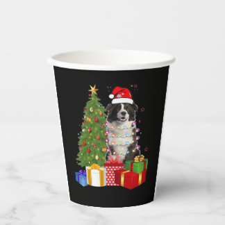 Funny Border Collie Christmas Tree Merry Christmas Paper Cups
