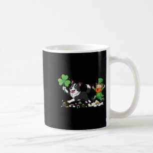 Funny Border Collie Clover St Patricks Day Womens Coffee Mug