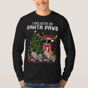 Funny Border Collie Dog Christmas Tree Christmas P T-Shirt