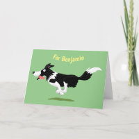 Funny Border Collie dog running cartoon