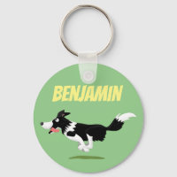 Funny Border Collie dog running cartoon