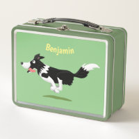 Funny Border Collie dog running cartoon