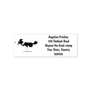 Funny Border Collie dog running cartoon Self-inking Stamp