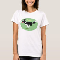 Funny Border Collie dog running cartoon