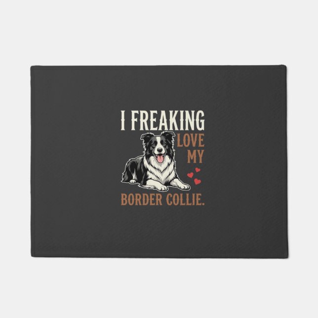 Funny Border Collie Love Dog Doormat (Front)