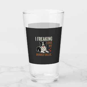 Funny Border Collie Love Dog Glass