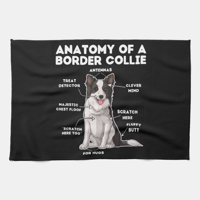 Funny Border Collie Tea Towel (Horizontal)
