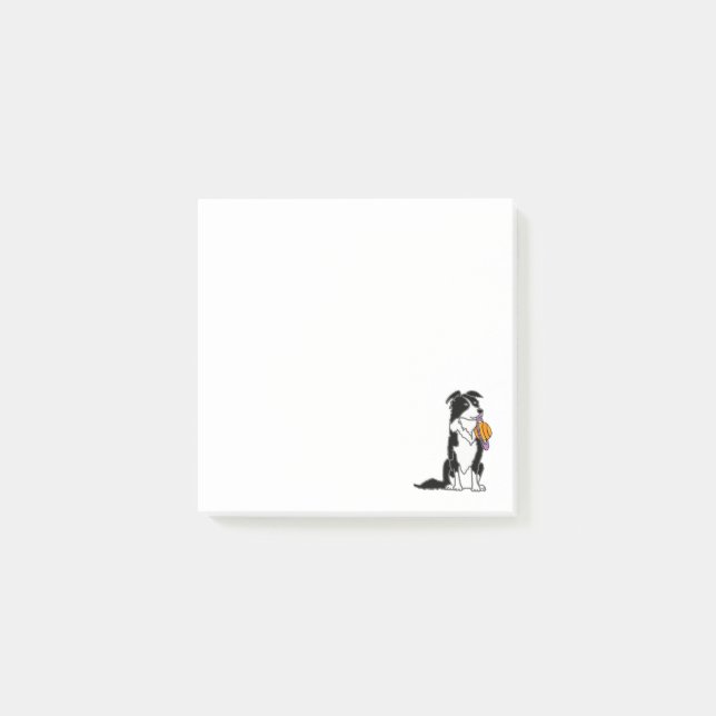 Funny Border Collie with Saturn Disc Post-it Notes (Front)