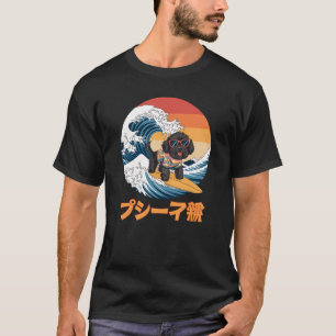 Funny Bordoodle Japanese Kanagawa Wave Dog T-Shirt