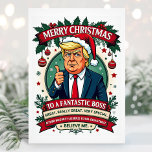 Funny Boss Christmas Card<br><div class="desc">Funny boss Christmas card to wish your boss a Merry Christmas and Happy New Year.</div>