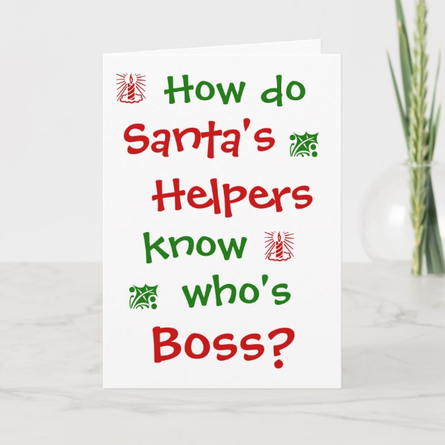 Funny Boss Christmas Joke Office Humour Pun Holiday Card (Front)