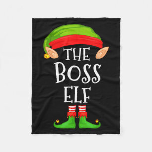 Funny Boss Elf Family Christmas Boss Elf Sweater M Fleece Blanket