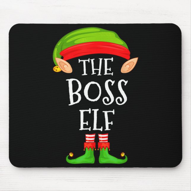 Funny Boss Elf Family Christmas Boss Elf Sweater M Mouse Pad (Front)