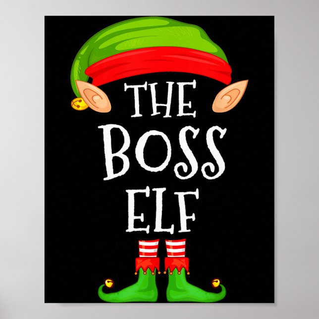 Funny Boss Elf Family Christmas Boss Elf Sweater M Poster (Front)
