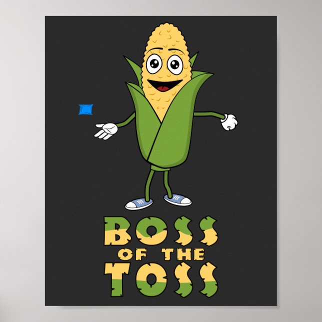Funny Boss Of The Toss Cornhole Graphic Poster (Front)