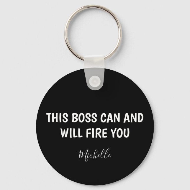 Funny Boss Personalised Key Ring (Front)