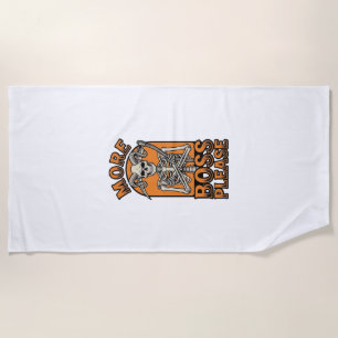 Funny Boss Skeleton Vintage Halloween Shirt_1 Beach Towel