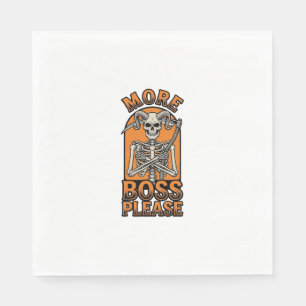 Funny Boss Skeleton Vintage Halloween Shirt_1 Napkin